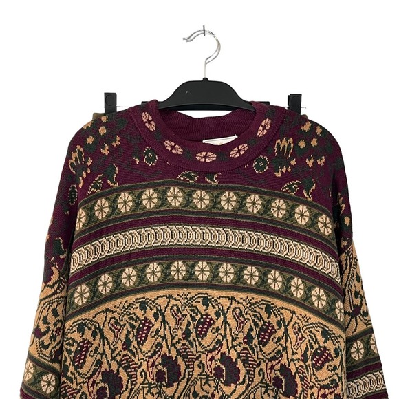 Express Tricot Vintage Size Large SET Mock Sweater Faux Wrap Skirt Boho Indie - Picture 3 of 14